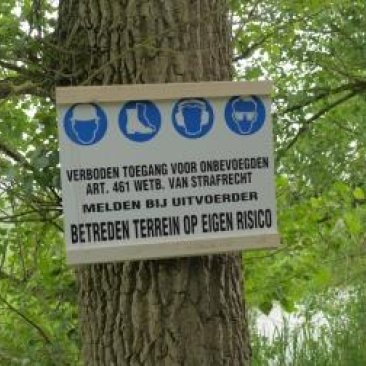 Gevarenbord bij de verbouwing