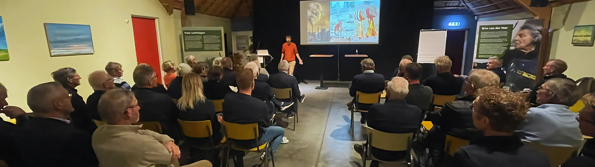 Volle zaal tijdens het debat met Frank Verhoeven en Hidde Boersma