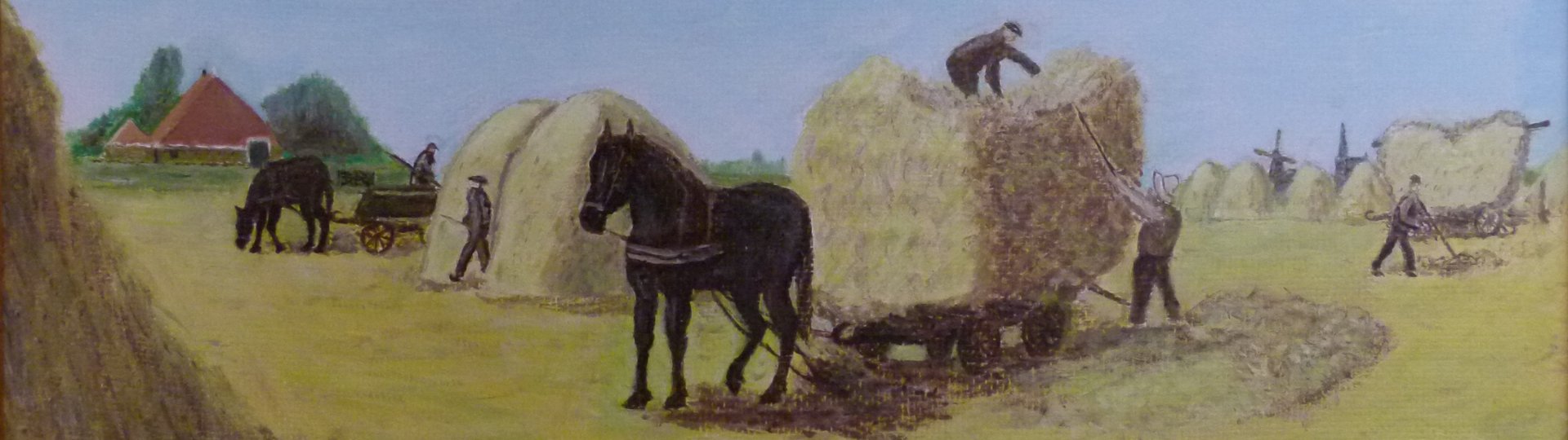 Schilderij over het plattelandsleven door Siebe Peenstra