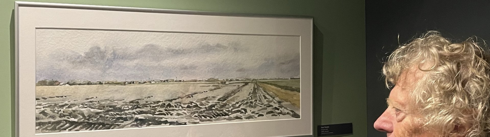 Fred Thoolen voor zijn eigen schilderij