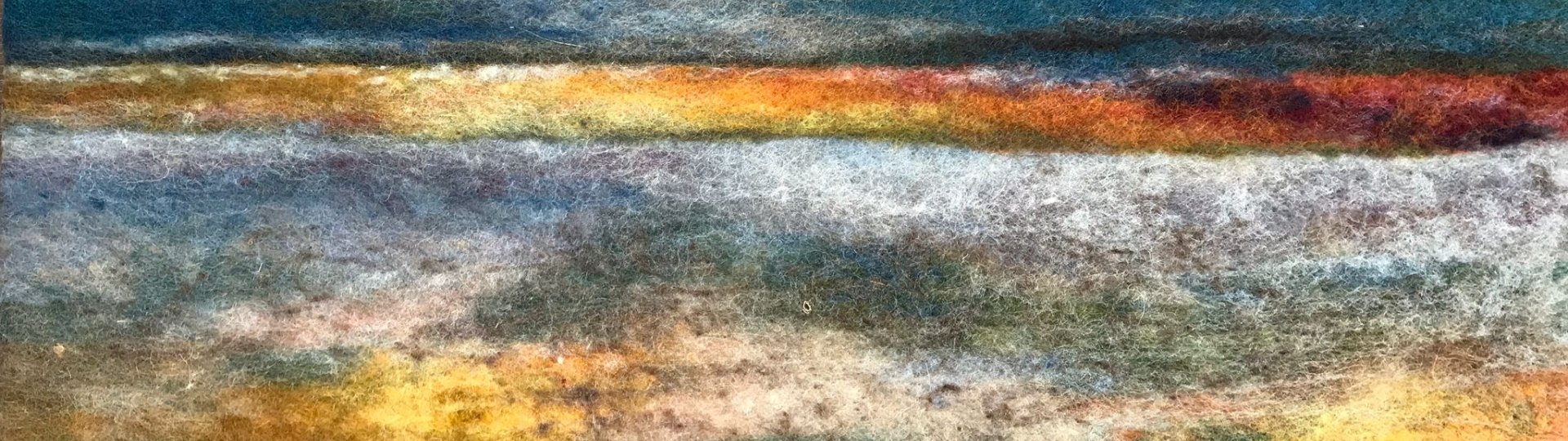 Schilderij gemaakt met wol van een strand