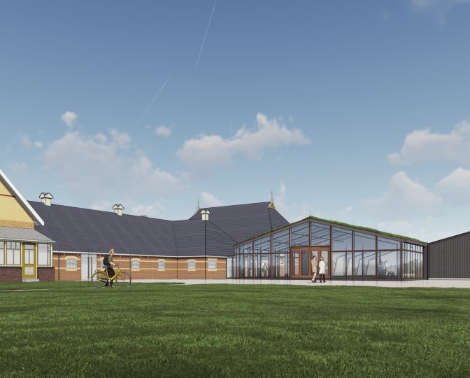 Impressie van de te realiseren nieuwsbouw