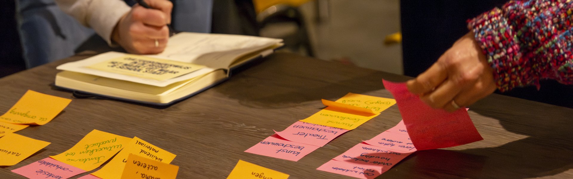 Brainstormsessie met post-its